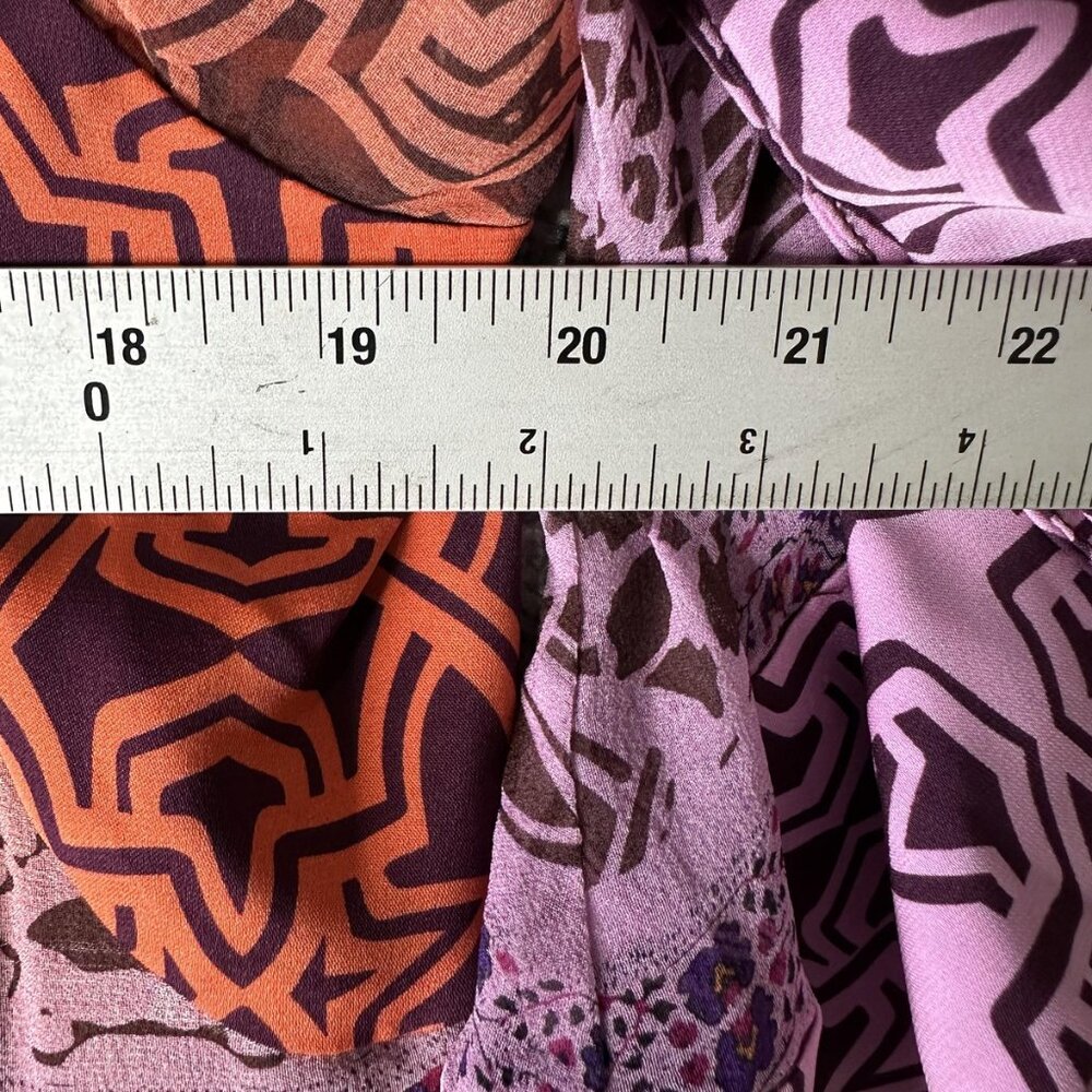 Diane von Furstenberg Dress Womens Large Purple Orange Tabalah Silk Tunic Boho - Picture 2 of 9
